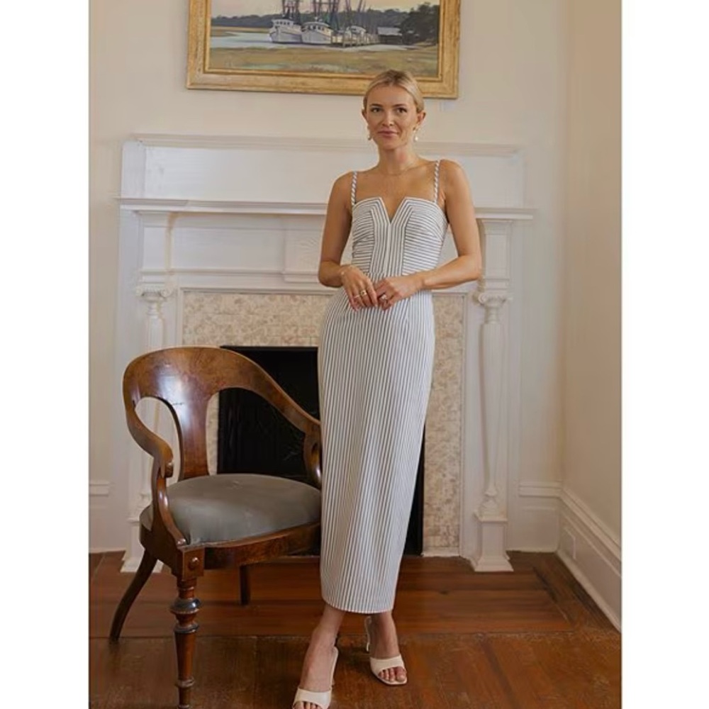 ANTONIO MELANI Striped White Dress